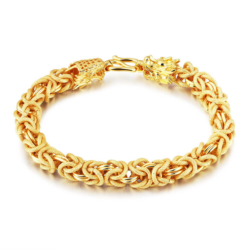 Buddha & Karma Double-Headed Golden Dragon Luck Bracelet