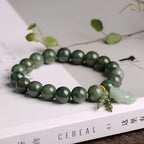 Buddha & Karma Green Jade Bracelet with Pixiu - Invite Wealth & Calming Energies