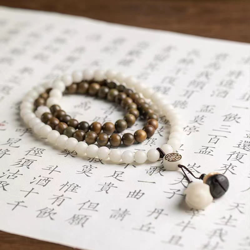 Fortune Jewel Natural Green Sandalwood Bodhi Seed Soothing Bracelet
