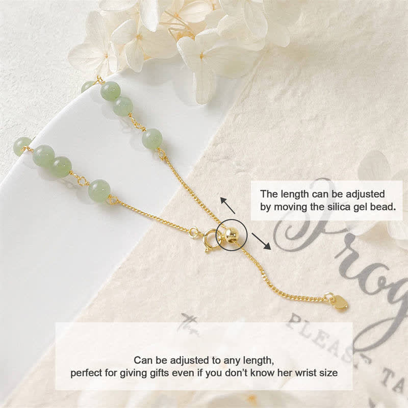 Fortune Jewel Unique Natural Hetian Jade 14K Gold filled Luck Beaded Bracelet