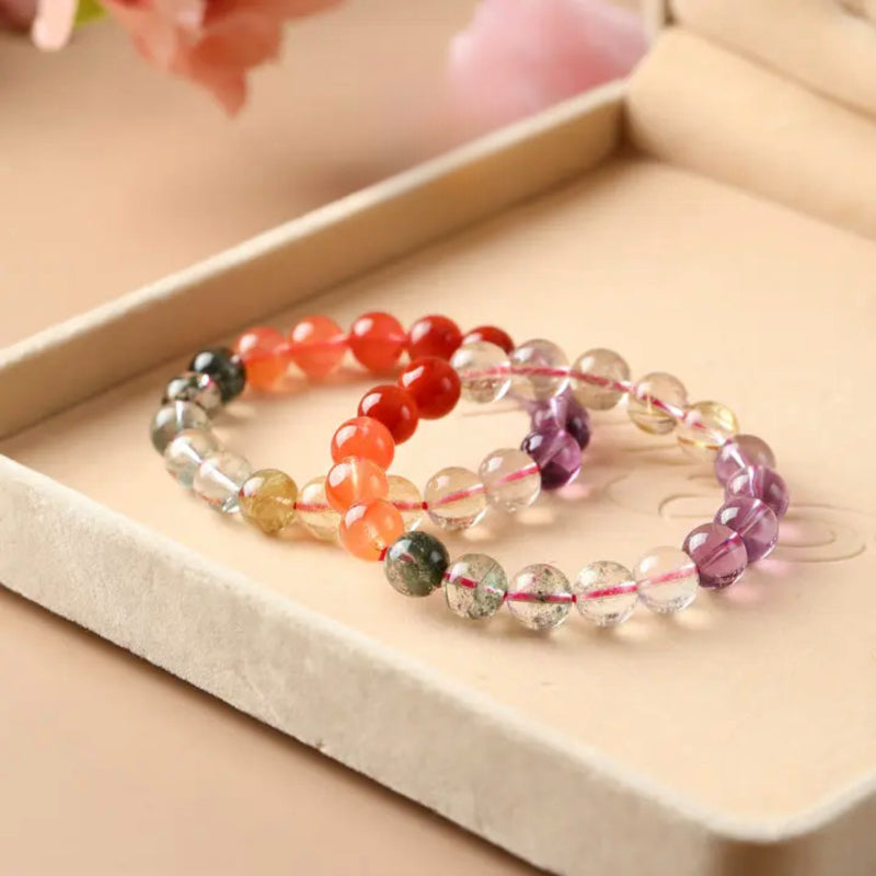 10mm Natural Crystal Gemstone Bead Bracelet