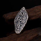 Fortune Jewel Tibetan 925 Sterling Silver Om Mani Padme Hum Dorje Vajra Engraved Strength Necklace Pendant