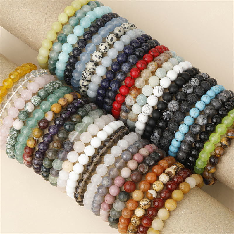 Fortune Jewel Natural Stone Quartz Healing Beads Bracelet