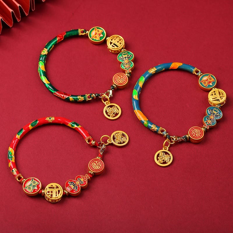 Fortune Jewel Tibetan Gourd Fortune Happiness Lion Wealth Luck Bracelet