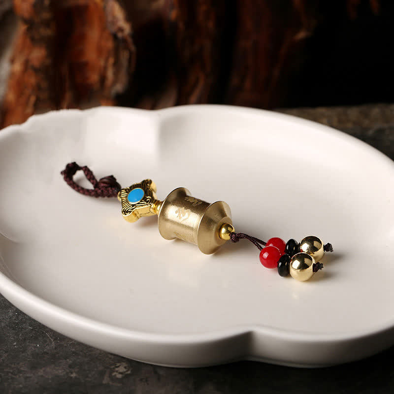 Fortune Jewel Feng Shui Yin Yang Bagua Wenchang Pen Pagoda Prayer Wheel Keychain Fortune Jewel