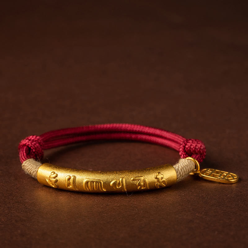 Fortune Jewel 999 Sterling Silver Tibet Handmade Om Mani Padme Hum Fu Character TopRank Character Luck Braided Bracelet