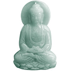 Fortune Jewel Amitabha Buddha Jade Amulet Compassion String Necklace Fortune Jewel