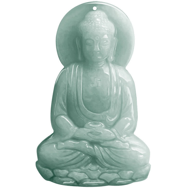 Fortune Jewel Amitabha Buddha Jade Amulet Compassion String Necklace Fortune Jewel