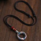 Fortune Jewel Koi Fish Peace Buckle Copper Wealth Luck Necklace Pendant