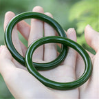 Fortune Jewel Cyan Jade Longevity Blessing Bangle Bracelet