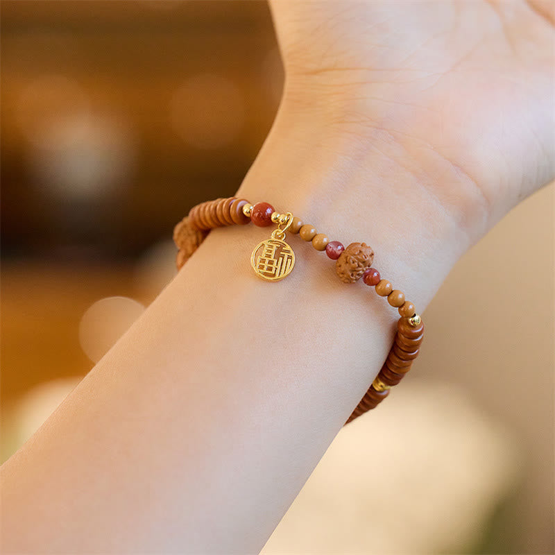 Fortune Jewel Tibetan Bodhi Seed Black Onyx Smoky Quartz Om Mani Padme Hum Fu Character Wealth Bracelet