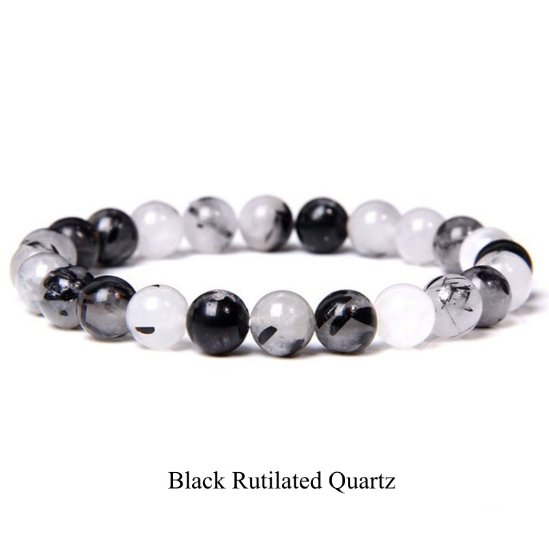 Fortune Jewel Natural Stone Quartz Healing Beads Bracelet