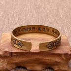 Fortune Jewel Tibetan Mahāpratisarā Mantra Sanskrit Copper Brass Healing Bracelet Bangle