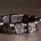 Fortune Jewel Retro Ebony Wood Texture Style Copper Peace Balance Bracelet