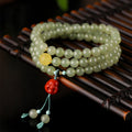 Fortune Jewel Jade Red Agate Amber Laughing Buddha Prosperity Bracelet