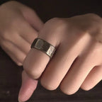 Fortune Jewel Tibetan Simple Design Copper Brass Frosted Wealth Ring