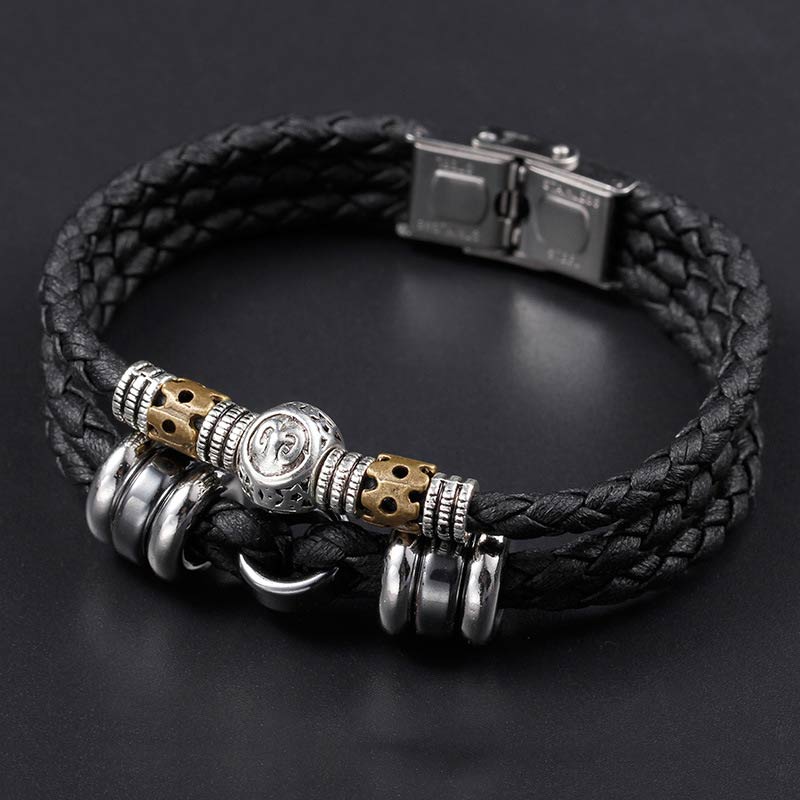 Fortune Jewel 12 Constellations of the Zodiac Hematite Protection Bracelet