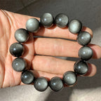 Fortune Jewel Natural Silver Sheen Obsidian Soothing Protection Bracelet