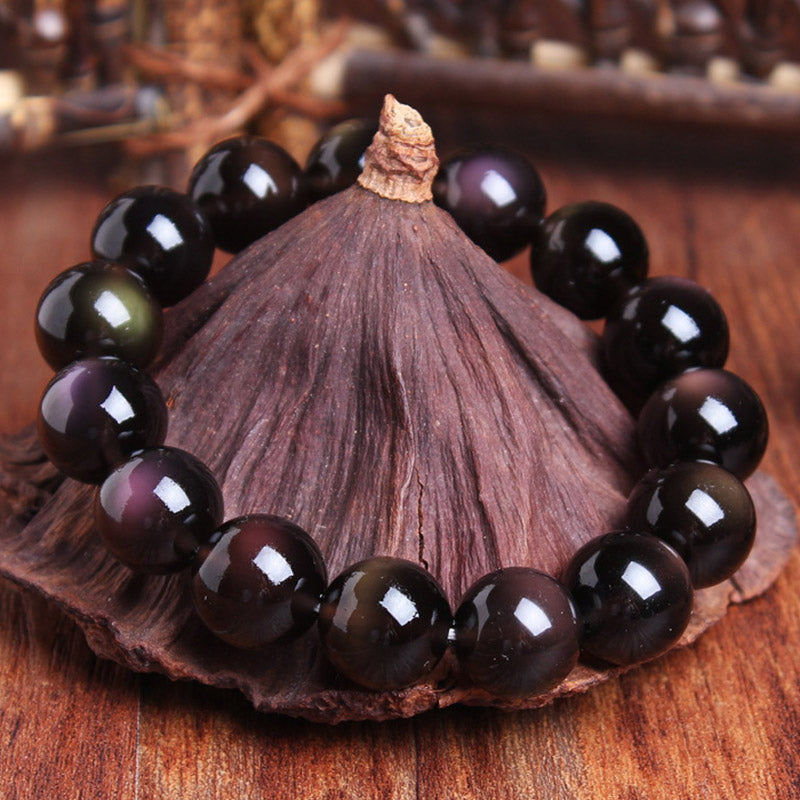 Fortune Jewel Natural Rainbow Obsidian Positive Bracelet