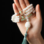 Fortune Jewel White Bodhi Seed Mala 108 Beads Protection Bracelet