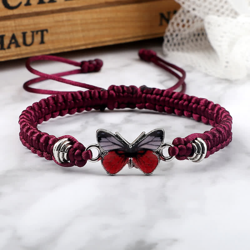 Fortune Jewel Butterfly Freedom Love String Charm Bracelet