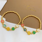 Fortune Jewel Tibetan Five God Of Wealth Copper Beads Luck Bracelet