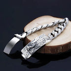 Fortune Jewel Retro Dragon Scale Pattern Engraved Protection Bracelet