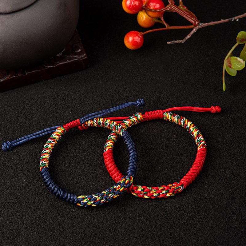 Fortune Jewel Tibetan Handmade Colorful King Kong Knot Luck Braid String Bracelet