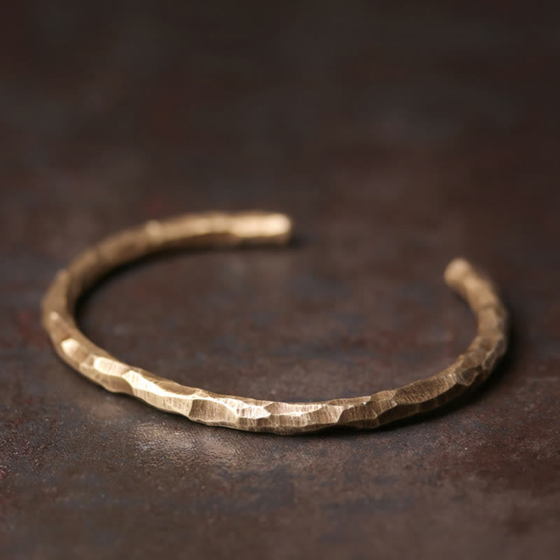 Fortune Jewel Tibetan Bump Texture Copper Luck Cuff Bracelet Bangle