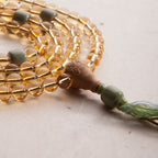 Fortune Jewel 108 Mala Beads 925 Sterling Silver Citrine Sandalwood Turquoise Protection Prosperity Bracelet