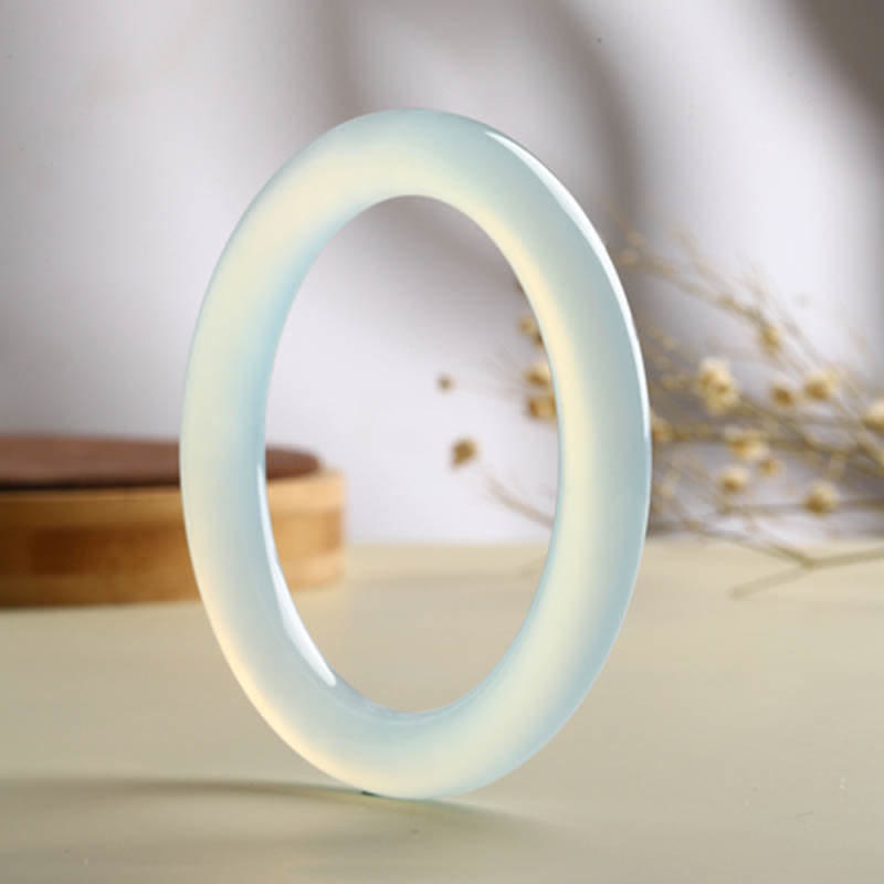 Fortune Jewel Natural Aquamarine Blessing Serenity Bangle Bracelet