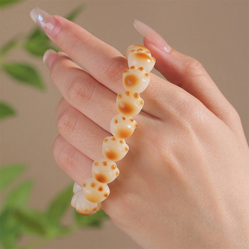 Fortune Jewel Cute Cat Paw Claw Bodhi Seed Peace Bracelet