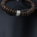 Fortune Jewel Natural Tibetan Coconut Shell Om Mani Padme Hum Positive Bracelet