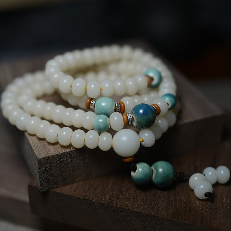 Fortune Jewel 108 Mala Beads Bodhi Seed Keep Away Evil Spirits Calm Bracelet