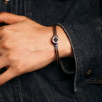 Fortune Jewel  925 Sterling Silver Handmade Button Protection Weave String Bracelet