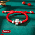 Fortune Jewel 999 Sterling Silver Chinese Zodiac Red Rope Luck Handcrafted Kids Bracelet Fortune Jewel