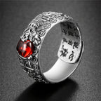 Fortune Jewel FengShui PiXiu Red Garnet Wealth Ring