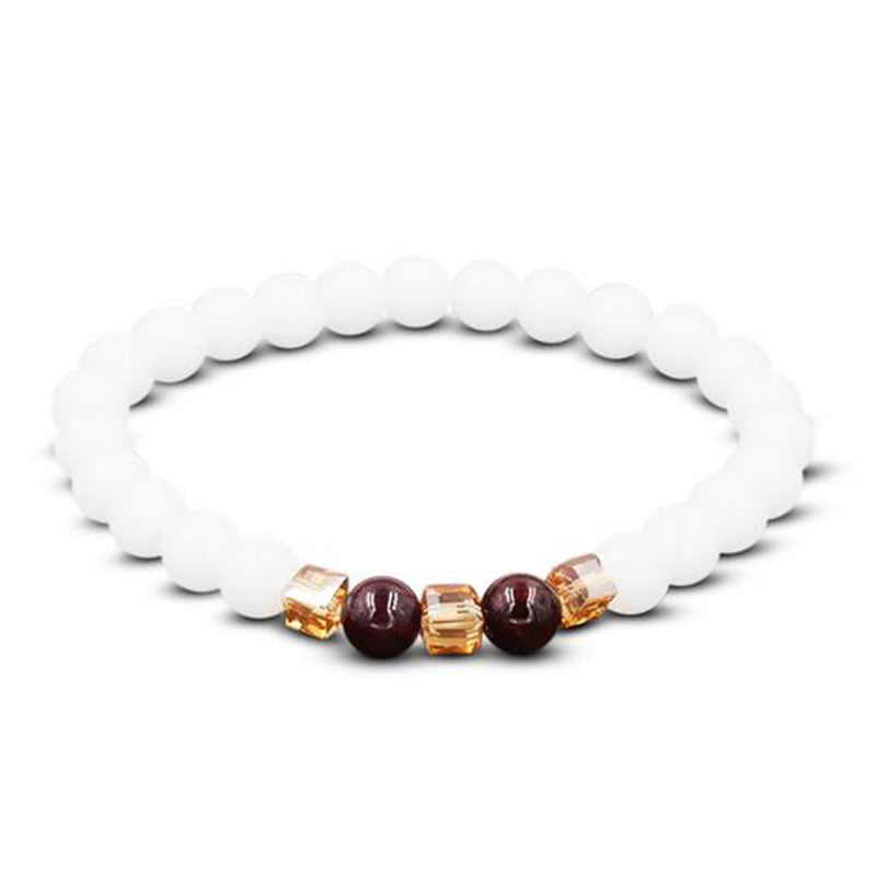 Fortune Jewel Natural White Jade Protection Bracelet