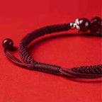 Fortune Jewel Handcrafted PiXiu Cinnabar Wealth Luck Braided Bracelet