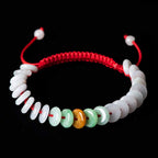Fortune Jewel Round Jade Lucky Red String Weave Bracelet