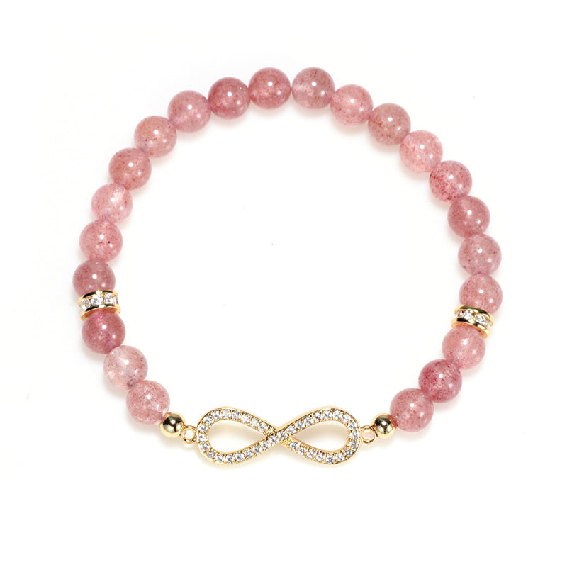 Fortune Jewel Natural Strawberry Quartz Positivity Healing Bracelet