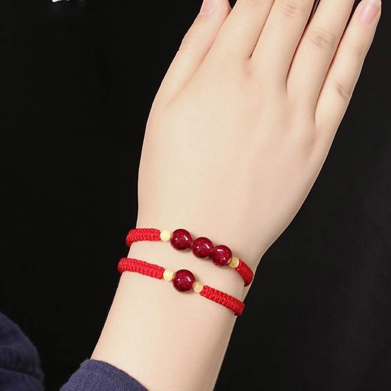 Fortune Jewel Cinnabar Blessing Red String Bracelet For Kids