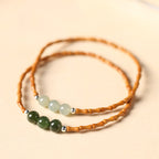 Fortune Jewel Natural Olive Pit Bamboo Pattern Hetian Jade Beads Luck Bracelet