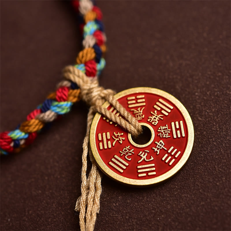 Fortune Jewel Handmade Bagua Harmony Multicolored Rope Bracelet
