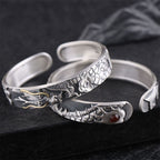Fortune Jewel 999 Sterling Silver Dragon Strength Protection Bracelet Bangle