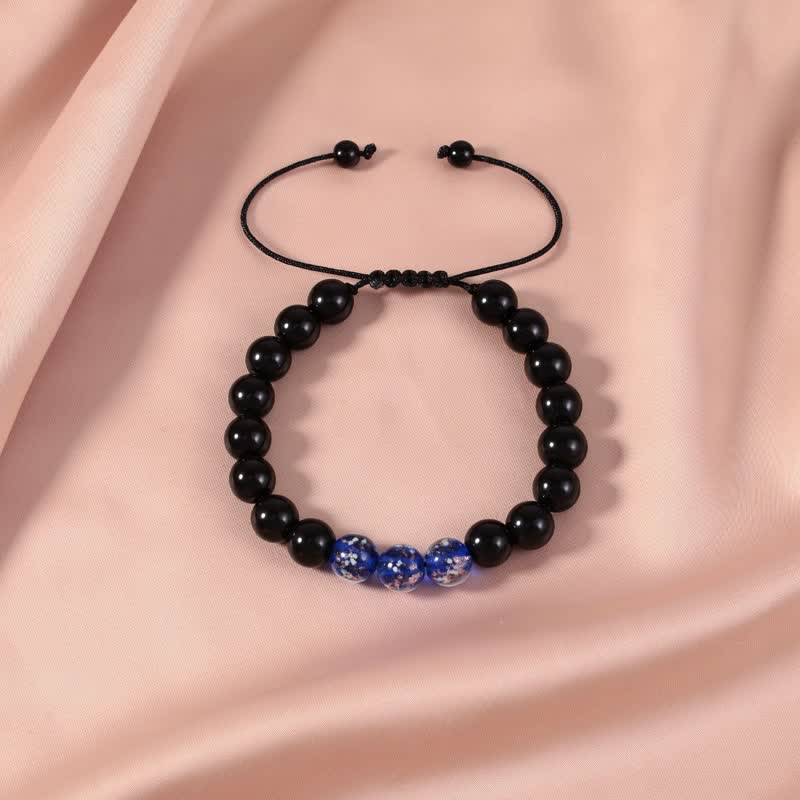 Fortune Jewel Black Obsidian Luminous Glowstone Strength Bracelet