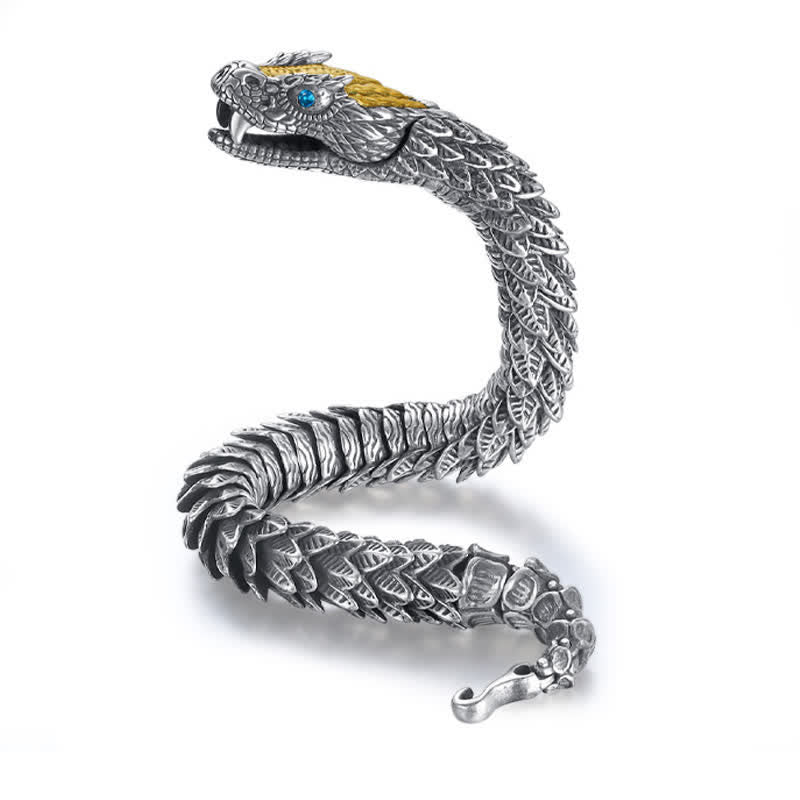 Buddha Stones Dragon Snake Handmade Amulet Protection Chain Bracelet Fortune Jewel