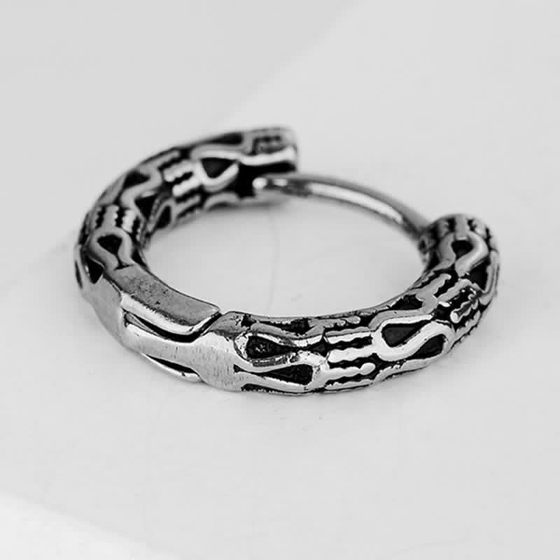 Fortune Jewel Retro Pattern Titanium Steel Balance Earrings