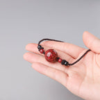Fortune Jewel Natural Cinnabar Stones Bead Blessing Necklace Pendant