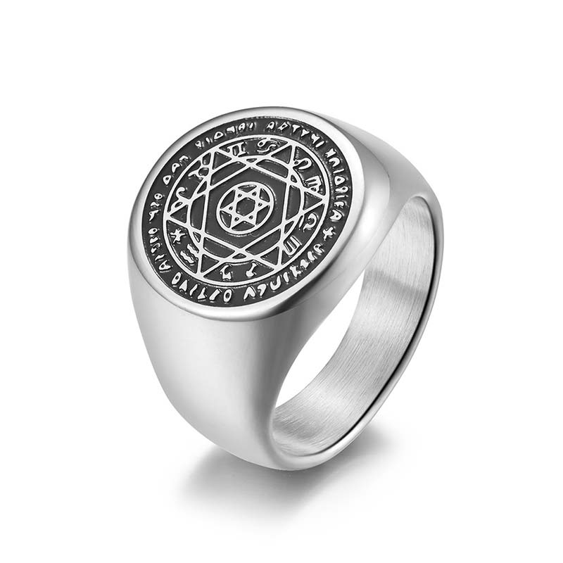 Fortune Jewel 12 Constellations of the Zodiac Star of David Protection Ring